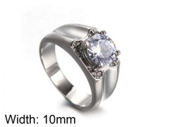 HY Jewelry Wholesale Stainless Steel 316L Zircon Crystal Stone Rings-HY0043R146