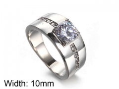HY Jewelry Wholesale Stainless Steel 316L Zircon Crystal Stone Rings-HY0043R260