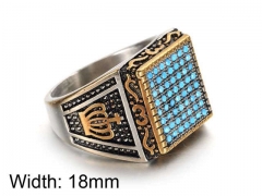 HY Jewelry Wholesale Stainless Steel 316L Zircon Crystal Stone Rings-HY0043R154