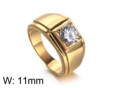 HY Jewelry Wholesale Stainless Steel 316L Zircon Crystal Stone Rings-HY0043R122