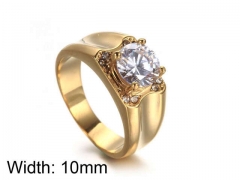 HY Jewelry Wholesale Stainless Steel 316L Zircon Crystal Stone Rings-HY0043R145