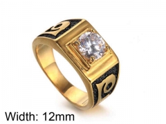 HY Jewelry Wholesale Stainless Steel 316L Zircon Crystal Stone Rings-HY0043R246