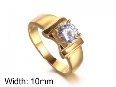 HY Jewelry Wholesale Stainless Steel 316L Zircon Crystal Stone Rings-HY0043R155