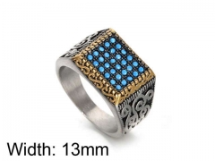 HY Jewelry Wholesale Stainless Steel 316L Zircon Crystal Stone Rings-HY0043R128