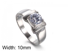 HY Jewelry Wholesale Stainless Steel 316L Zircon Crystal Stone Rings-HY0043R156