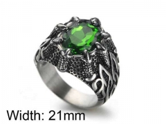 HY Jewelry Wholesale Stainless Steel 316L Zircon Crystal Stone Rings-HY0043R025