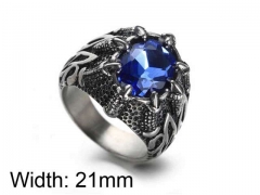 HY Jewelry Wholesale Stainless Steel 316L Zircon Crystal Stone Rings-HY0043R023