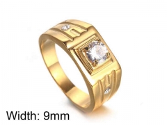 HY Jewelry Wholesale Stainless Steel 316L Zircon Crystal Stone Rings-HY0043R242