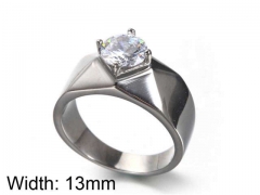 HY Jewelry Wholesale Stainless Steel 316L Zircon Crystal Stone Rings-HY0043R005