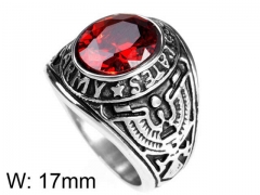 HY Jewelry Wholesale Stainless Steel 316L Zircon Crystal Stone Rings-HY0043R001