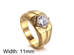 HY Jewelry Wholesale Stainless Steel 316L Zircon Crystal Stone Rings-HY0043R140