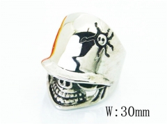 HY Stainless Steel 316L Man Skull Rings-HY28R0012OZ