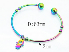 HY Jewelry Wholesale Stainless Steel 316L Bangle (Colorful)-HY58B0429KLQ