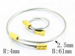 HY Stainless Steel 316L Bangle (Steel Wire)-HY58B0443OU