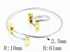 HY Stainless Steel 316L Bangle (Steel Wire)-HY58B0445OV