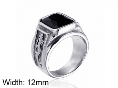 HY Jewelry Wholesale Stainless Steel 316L Zircon Crystal Stone Rings-HY0044R094