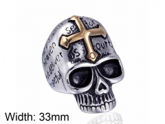 HY Jewelry Wholesale Stainless Steel 316L Skull Rings-HY0044R098