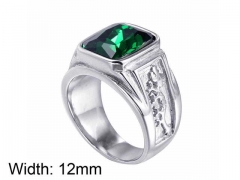 HY Jewelry Wholesale Stainless Steel 316L Zircon Crystal Stone Rings-HY0044R093