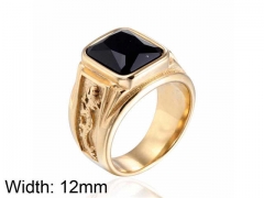 HY Jewelry Wholesale Stainless Steel 316L Zircon Crystal Stone Rings-HY0044R095