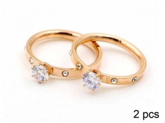 HY Jewelry Wholesale Stainless Steel 316L Zircon Crystal Stone Rings-HY0047R003