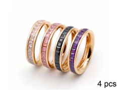 HY Jewelry Wholesale Stainless Steel 316L Zircon Crystal Stone Rings-HY0047R029