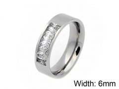 HY Jewelry Wholesale Stainless Steel 316L Zircon Crystal Stone Rings-HY0050R002