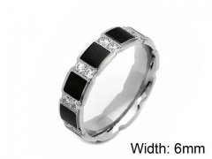 HY Jewelry Wholesale Stainless Steel 316L Zircon Crystal Stone Rings-HY0050R004