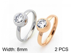 HY Jewelry Wholesale Stainless Steel 316L Zircon Crystal Stone Rings-HY0050R016