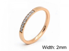 HY Jewelry Wholesale Stainless Steel 316L Zircon Crystal Stone Rings-HY0050R030