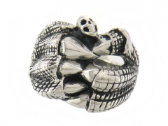 HY Jewelry Wholesale Stainless Steel 316L Skull Rings-HY0049R025