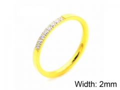 HY Jewelry Wholesale Stainless Steel 316L Zircon Crystal Stone Rings-HY0050R031