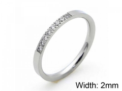 HY Jewelry Wholesale Stainless Steel 316L Zircon Crystal Stone Rings-HY0050R032