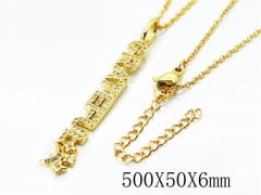 HY Stainless Steel 316L Necklaces(Crystal)-HY54N0311OQ