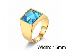HY Jewelry Wholesale Stainless Steel 316L Big Zircon Crystal Stone Rings-HY0052R027