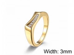 HY Jewelry Wholesale 316L Stainless Steel Zircon Crystal Stone Rings-HY0052R025