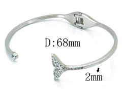 HY Wholesale Stainless Steel 316L Bangle(Crystal)-HY80B0946HJQ