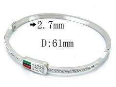 HY Wholesale Stainless Steel 316L Bangle(Crystal)-HY80B0928HJA