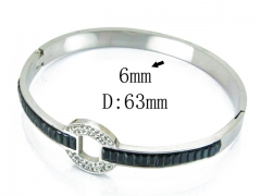 HY Wholesale Stainless Steel 316L Bangle(Crystal)-HY19B0004HOZ