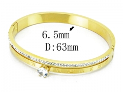 HY Wholesale Stainless Steel 316L Bangle(Crystal)-HY19B0037HPW