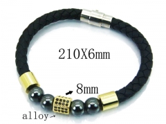 HY Wholesale 316L Stainless Steel Leather Bracelets-HY70A1526KFF