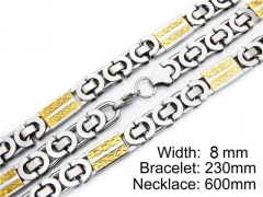 HY Stainless Steel 316L Necklaces Bracelets (Two Tone)- HY55S0084I30