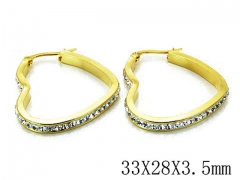 HY Stainless Steel 316L Crystal Hoop Earrings-HY89E0057MD