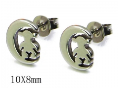 HY Stainless Steel 316L Bear Earrings-HY30E1225H6