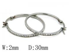 HY Stainless Steel 316L Crystal Hoop Earrings-HY06E1424O0
