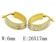 HY Stainless Steel 316L Crystal Hoop Earrings-HY06E1428H00