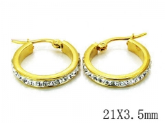 HY Stainless Steel 316L Crystal Hoop Earrings-HY89E0060KLT