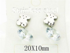 HY Stainless Steel 316L Bear Earrings-HY25E0590IL