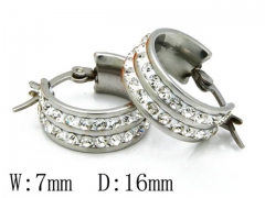 HY Stainless Steel 316L Crystal Hoop Earrings-HY06E1419O0
