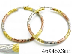HY Stainless Steel Twisted Earrings-HY70E0143NZ
