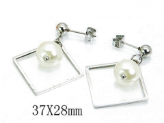 HY Stainless Steel Pearl Earrings-HY64E0313OE